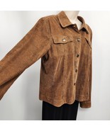 Erin London Jacket Size Large Short Lightweight Pockets Brown Button Up - $13.86