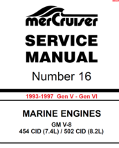 Mercury Mercruiser Service Manual #16 for 1993-1997 Marine Engines GM 8 Cylinder - £7.80 GBP