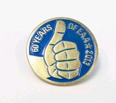 EAA Oshkosh Thumbs Up 60 Years Aviation 2013 Lapel Pin Hat Tac - $7.83