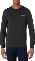 NWT Tommy Hilfiger Men&#39;s Long Sleeve Cotton T Shirt with front pocket Bl... - £31.21 GBP