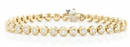 3.50Ct Round Cut Natural Moissanite Bezel Women&#39;s Bracelet 925 Sterling Silver - £289.42 GBP