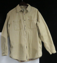 Vintage LL Bean Flannel Lined Canvas Chore Field Barn Coat Jacket Sz L Made USA - £43.14 GBP