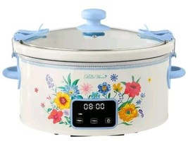 Pioneer Woman BRILLIANT BLOOM 6-Quart Digital Slow Cooker Crock Pot Lock... - €128,41 EUR