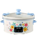 Pioneer Woman BRILLIANT BLOOM 6-Quart Digital Slow Cooker Crock Pot Lock... - €129,38 EUR