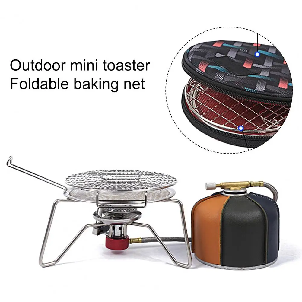 1 Set Sturdy Grill Net Rack  Foldable Stainless Steel Mini Roaster  Camping - $22.75