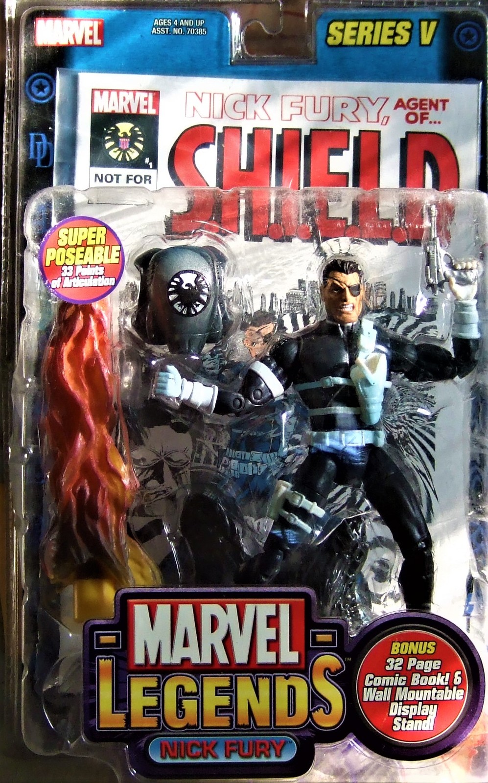 Nick Fury - Marvel Legends Series V  6" Figure w/Comic ToyBiz 2003 - $30.00