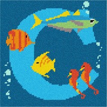 Pepita Needlepoint Canvas: Letter C Under The Sea, 7&quot; x 7&quot; - £40.29 GBP+