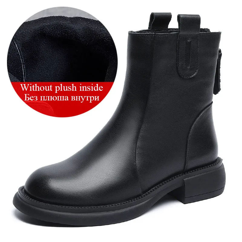 British Style Fashion Retro Women Chelsea Boots Autumn Winter Genuine Leather Fl - £92.25 GBP