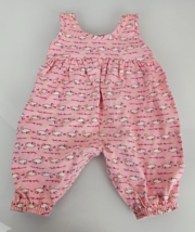 Baby Girl Vintage Carter&#39;s John Lennon Pink Cotton Overalls Clothes Bunn... - $29.69