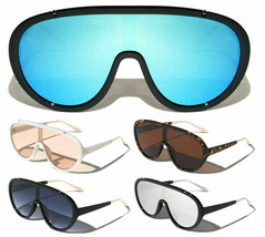 Oversized Sport One Piece Shield Lens Pilot Aviator Sunglasses Retro Outdoor Vtg - £7.82 GBP