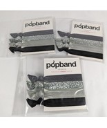 Popband London 3 Packs of 4 No Dent Hair Ties - Silver Sparkle Gray Black - $8.67