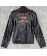 Harley-Davidson Jacket Womens Small Black Leather Logo Motorcycle Biker ... - £102.55 GBP