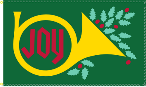 Merry Joy Green Holiday Seasons Greetings Winter 3X5 Flag Rough Tex® 68D Nylon Item image 2
