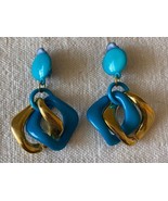 VTG, vintage clip earrings, vintage mola earrings, clip earrings, acrylic - $16.25 CAD