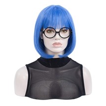 Morticia Short Straight Full Bang Heat Resistant Women Bob Wig with Black Glass - £17.20 GBP