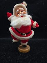 Vintage Flocked 9” Dancing Santa Figure Mid Century Made In Japan - $549.57 MXN