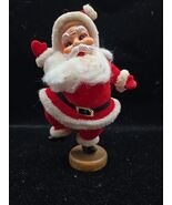 Vintage Flocked 9” Dancing Santa Figure Mid Century Made In Japan - $549.57 MXN