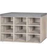 Dinzi Lvj Shoe Bench, 9 Cubbies Shoe Organizer For Entryway, Storage, Gr... - $90.92