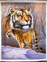 Original Hand-Painted Wild Tiger Oil Painting Unmounted Canvas 30x40 inches - £551.36 GBP
