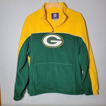 Green Bay Packers Mens Pullover Sweatshirt XL Yellow Green Zip Neck - £15.43 GBP