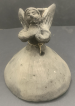 Mexican Oaxaca Black Angel Bell Candleholder Clay Pottery Vintage - $14.85