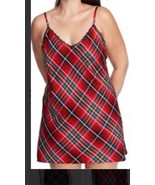 VICTORIA’s SECRET Flannel V-Neck Slip Sleep Dress Red Plaid Camisole Small - $33.56 CAD