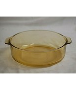 VTG PYR-O-REY Amber 2 Quart Glass Bowl Casserole Dish Tab Handles Stampe... - £28.79 GBP