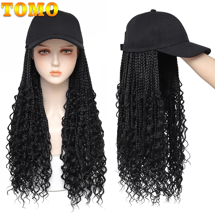TOMO Baseball Cap with Crochet Hair Extensions for Women Adjustable Hat wi - £38.53 GBP+