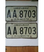 Vintage Pair Illinois Land of Lincoln 1978 White Black Automobile Licens... - $224.85 MXN