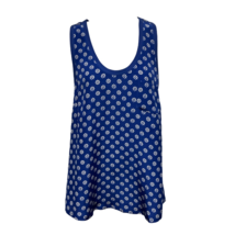 Joie Womens Tank Top Blue Sleeveless Racerback Nautical Ship Wheel 100% Silk S - £17.95 GBP