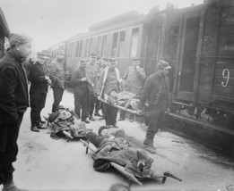 Wounded French soldiers being loaded on railroad cars World War I 8x10 P... - £6.96 GBP