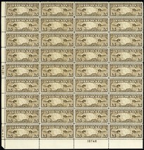 C8, MNH VF 15¢ Plate Block (2) of 36 Stamps - NICE PIECE! CV $204.00 Stu... - £157.22 GBP
