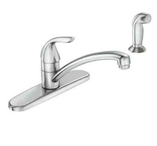 Moen Adler Single-Handle Low Arc Standard Kitchen Faucet with Side Spray... - $64.35