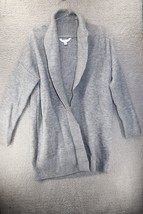 Time &amp; Tru Womens Cardigan Sweater Gray Buttonless Knitted Sz S 4-6 - $16.93