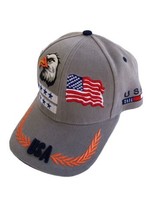 USA Flag Patriotic Eagle FEATHER  Adjustable Embroidered Cap Hat - £9.51 GBP