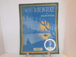 I Want To Be In Dixie Berlin 1912 Lg Format Sheet Music Art Gene Buck Riverboat - £4.70 GBP