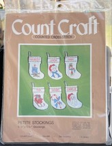 Vintage Cross Stitch Petite Christmas Stockings Kit Count Craft Makes 6 - $15.83