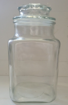 Clear Glass Canister With Lid 7.5 Inches Tall Storage Kitchen Camping Cr... - $14.99