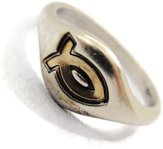 Sterling Silver with 14k Gold Religious Fish Waldeck Johnson Size 7 1/2 - £37.20 GBP