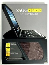 New Zagg Keys Pro Folio Apple I Pad 4th 3rd 2nd Gen Alligator Brown Case Keyboard - $13.64