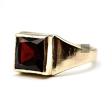 Natural Garnet Ring, 925 Sterling Silver, January Birthstone, Statement Ring - £79.32 GBP