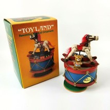 Enesco Toyland Revolving Musical Ornament e-2901 Wood Rocking Horse Vintage 1979 - £15.02 GBP