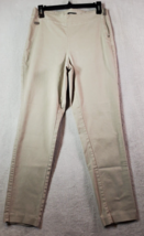 DKNY Pants Womens Size 6 Tan Cotton Pockets Flat Front Straight Leg Side Zipper - £16.51 GBP