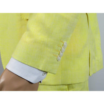 Men Premium 100% Linen Cocktail Suit by INSERCH Breathable and cool SU880 Yellow image 6