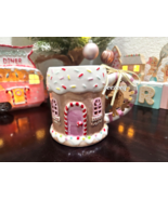 Christmas Holiday Holly &amp; Joy Gingerbread House Ceramic Mug - £19.71 GBP