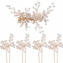 5 Pieces Bridal Rhinestone Hair Pins Wedding Hair Clips Bridal Hair Piece Flower - £22.48 GBP