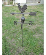 CAST IRON ROOSTER WEATHERVANE WEATHER VANE STAKE GROUND GARDEN FARM GARDEN  - $935.81 MXN
