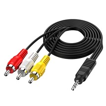 3.5 Mm To Rca Av Camcorder Video Cable,3.5Mm 18 Trrs Male To 3 Rca Male Plug Ada - £8.64 GBP