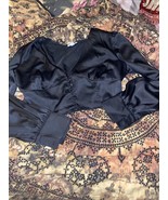 THE DROP { Nataliemeansnice} Elegant Black  Satin  Blouse Size L - £14.12 GBP