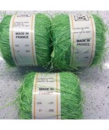 Colorlash Plymouth Yarn Lot Of 3 Eyelash Bright Green Color 01 50g 220 Y... - £12.43 GBP